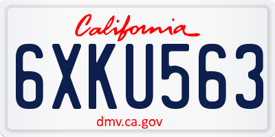 CA license plate 6XKU563