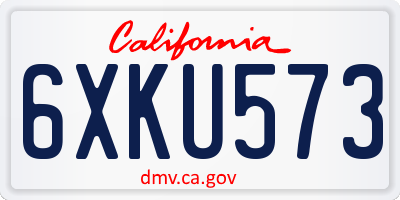 CA license plate 6XKU573