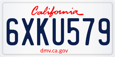 CA license plate 6XKU579