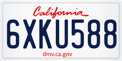 CA license plate 6XKU588