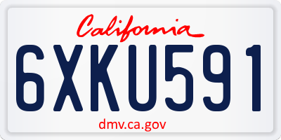 CA license plate 6XKU591