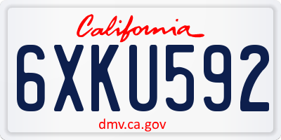 CA license plate 6XKU592