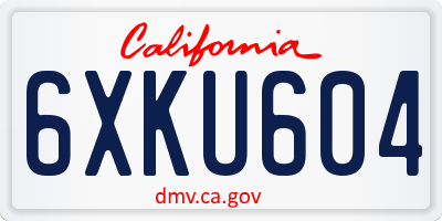 CA license plate 6XKU604
