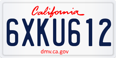 CA license plate 6XKU612