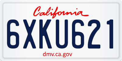 CA license plate 6XKU621