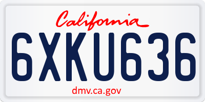 CA license plate 6XKU636