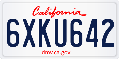 CA license plate 6XKU642
