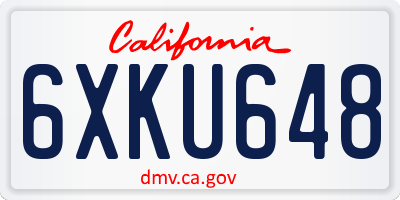 CA license plate 6XKU648