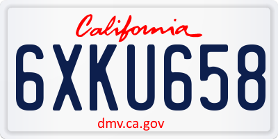 CA license plate 6XKU658