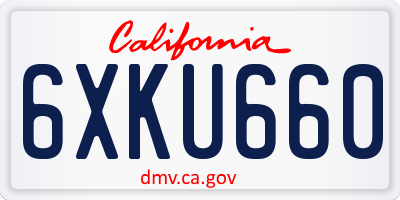 CA license plate 6XKU660