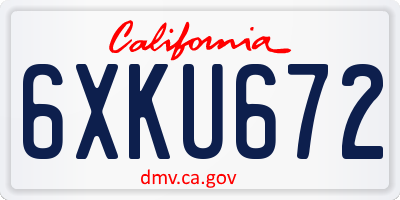 CA license plate 6XKU672