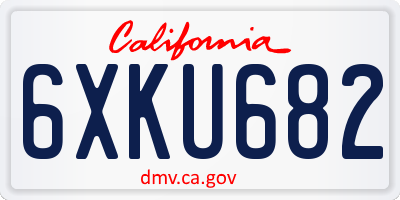 CA license plate 6XKU682