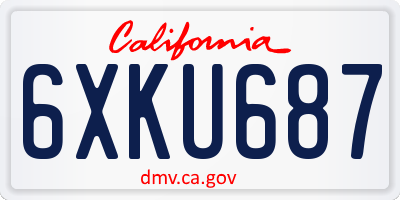 CA license plate 6XKU687