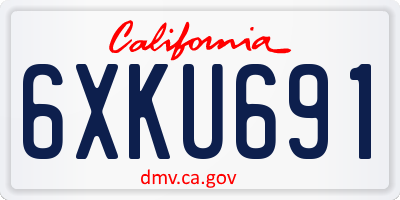 CA license plate 6XKU691