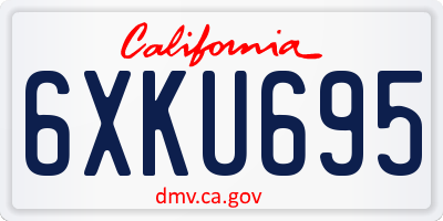 CA license plate 6XKU695