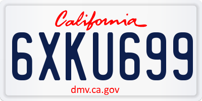CA license plate 6XKU699
