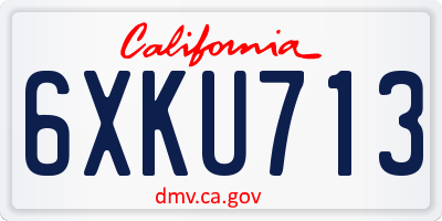 CA license plate 6XKU713