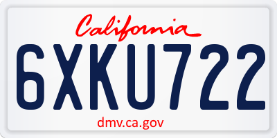CA license plate 6XKU722