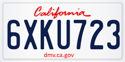 CA license plate 6XKU723