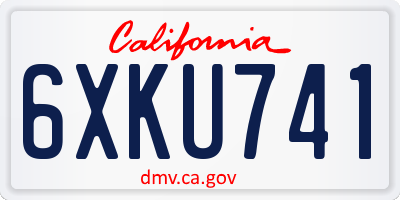 CA license plate 6XKU741
