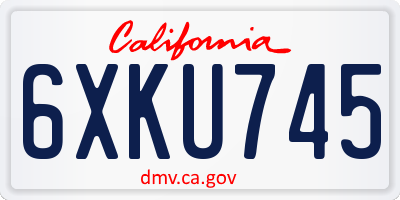CA license plate 6XKU745