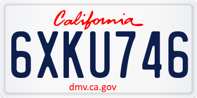 CA license plate 6XKU746