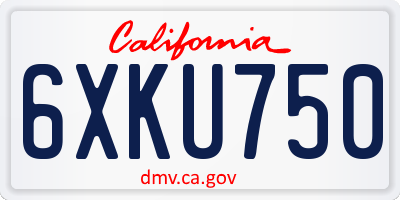 CA license plate 6XKU750