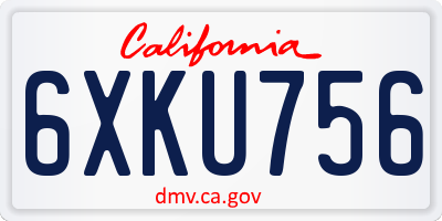CA license plate 6XKU756