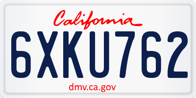 CA license plate 6XKU762