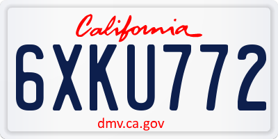 CA license plate 6XKU772