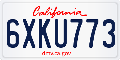 CA license plate 6XKU773