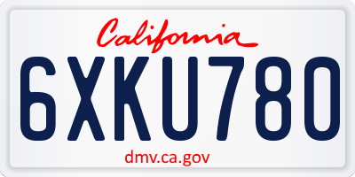 CA license plate 6XKU780