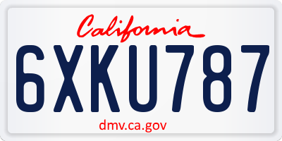 CA license plate 6XKU787