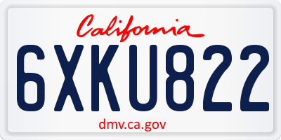 CA license plate 6XKU822
