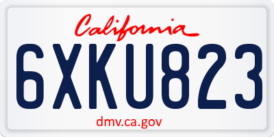 CA license plate 6XKU823