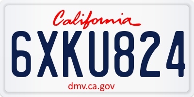 CA license plate 6XKU824
