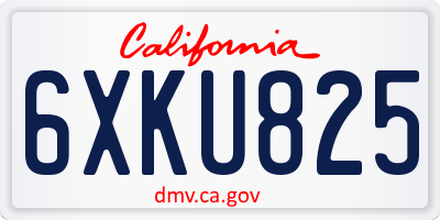 CA license plate 6XKU825