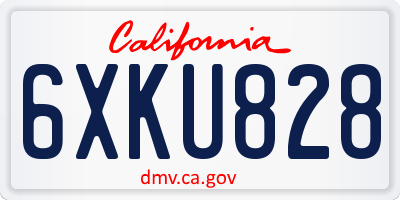 CA license plate 6XKU828