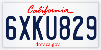 CA license plate 6XKU829