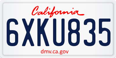 CA license plate 6XKU835