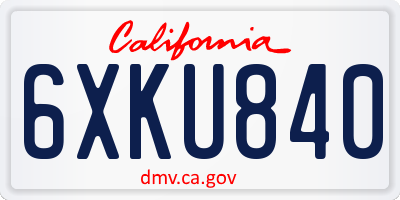 CA license plate 6XKU840