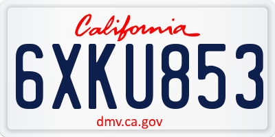 CA license plate 6XKU853