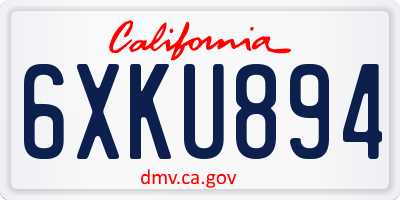 CA license plate 6XKU894