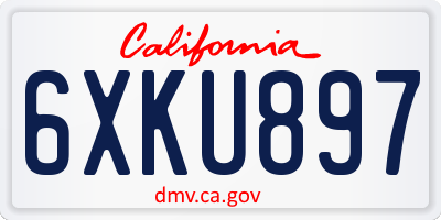 CA license plate 6XKU897
