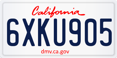 CA license plate 6XKU905