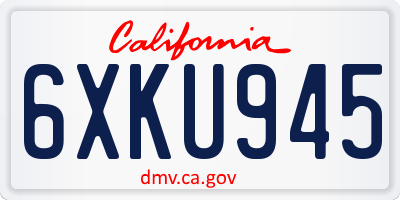 CA license plate 6XKU945