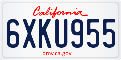 CA license plate 6XKU955
