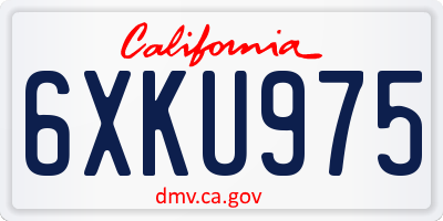 CA license plate 6XKU975