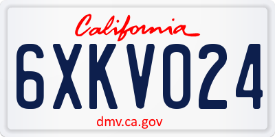 CA license plate 6XKV024