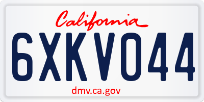 CA license plate 6XKV044